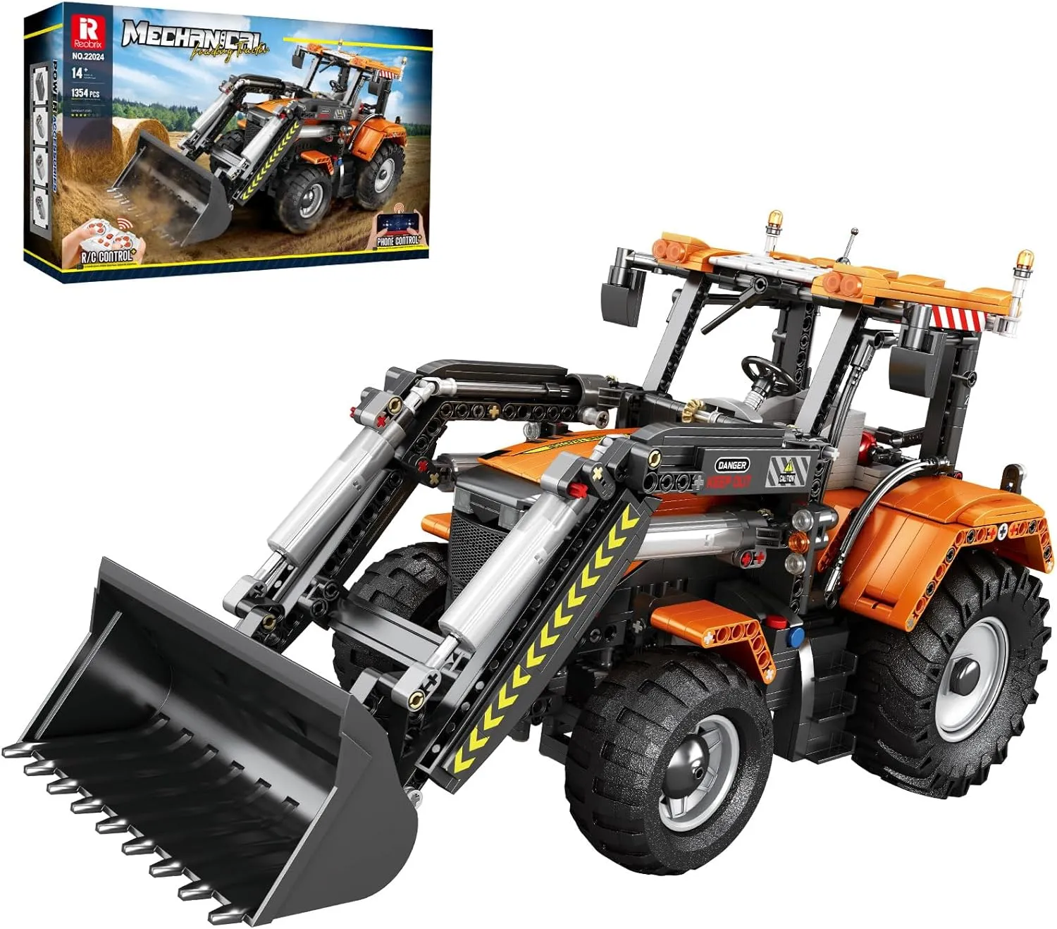 Loading Tractor Building Blocks for Adults with Remote Control - Architectural Model Kit for Teens, STEM Engineering Building Toys for Ages 14 and up (22024)