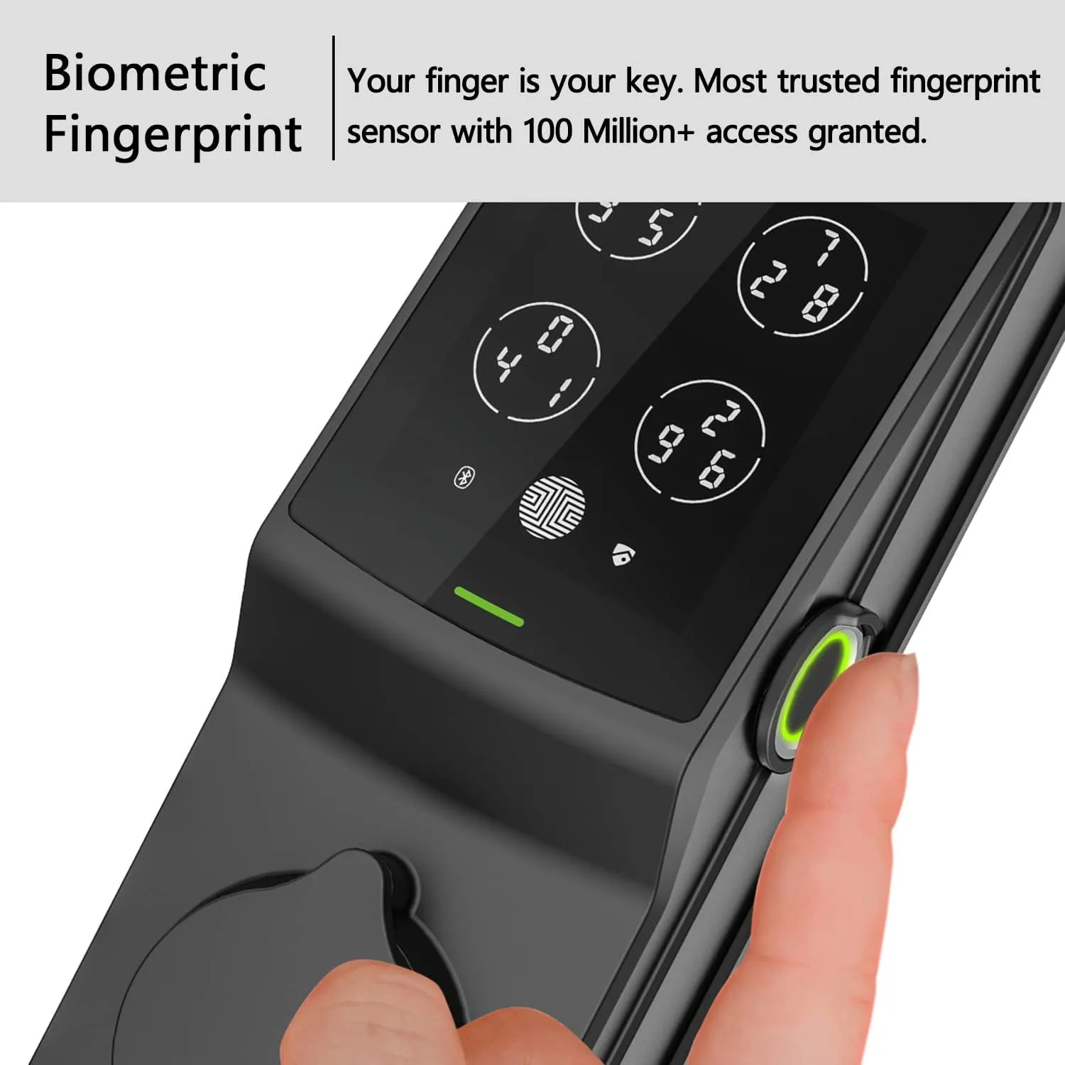 Lockly Secure Pro Deadbolt, Wi-Fi Smart Lock, Keyless Entry Door Lock, Smart Locks for Any Doors, PIN Genie® Keypad, 3D Biometric Fingerprint Sensor, Auto Lock, Rekeying Capability - Matte Black