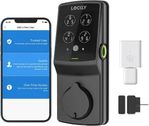 Lockly Secure Pro Deadbolt, Wi-Fi Smart Lock, Keyless Entry Door Lock, Smart Locks for Any Doors, PIN Genie® Keypad, 3D Biometric Fingerprint Sensor, Auto Lock, Rekeying Capability - Matte Black