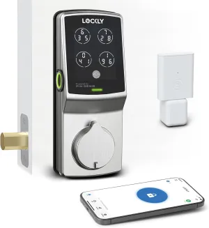 Lockly Secure Pro Wi-Fi Smart Door Lock, Keyless Entry with PIN Genie® Digital Keypad, 3D Biometric Fingerprint Sensor Front Door Lock Deadbolt, Voice Control & Auto Lock - Left Fingerprint Edition