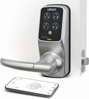 Lockly Smart Lock Model 6S, Bluetooth Smart Door Lock, Keyless Entry Door Lock, Touchscreen Keypad, App Control, eKeys and Offline Access Code, Auto Lock - Satin Nickel