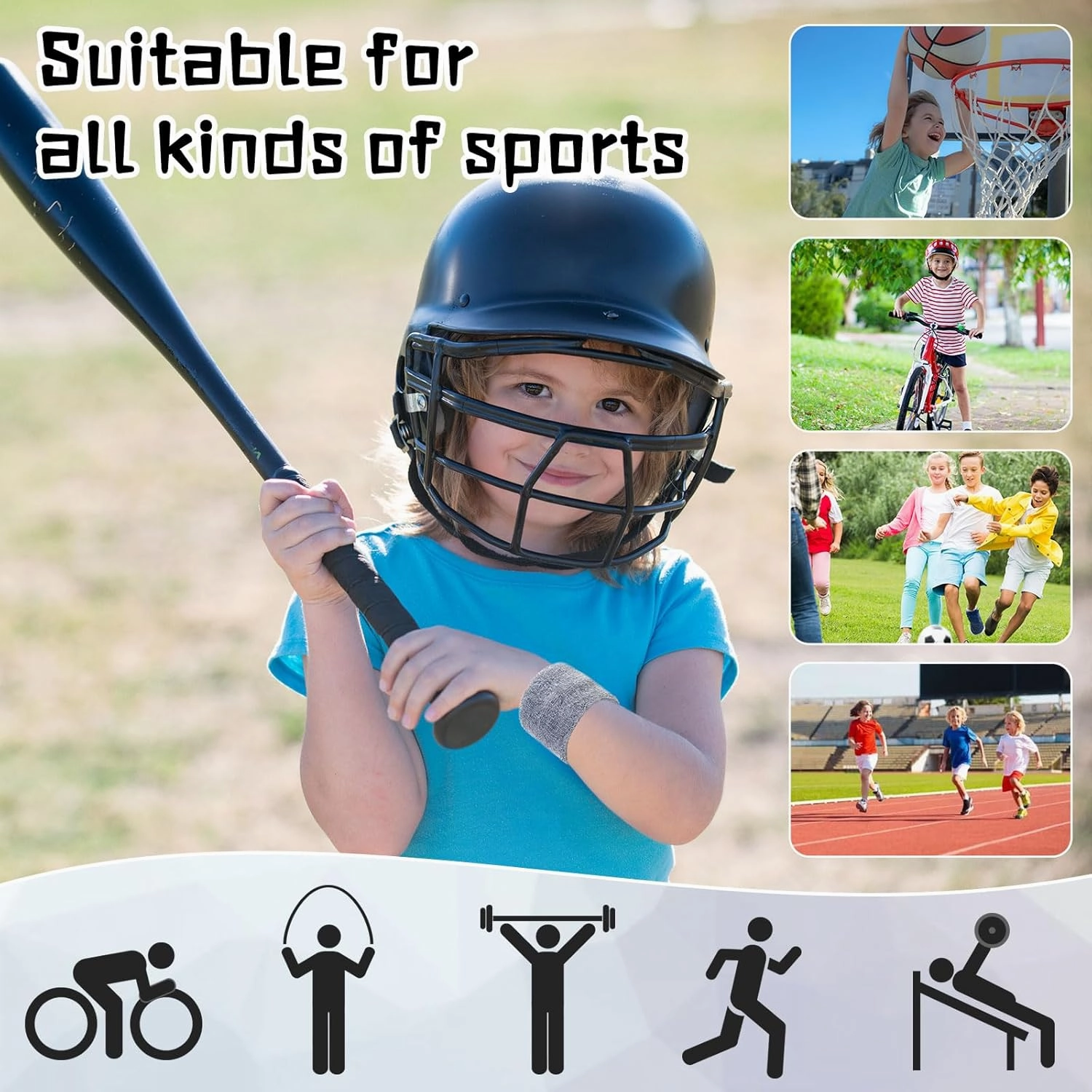Lounsweer 72 Pcs Bulk Sports Wristbands - Sweatbands for Kids, Gifts, Party Favors, Athletics, and Fans