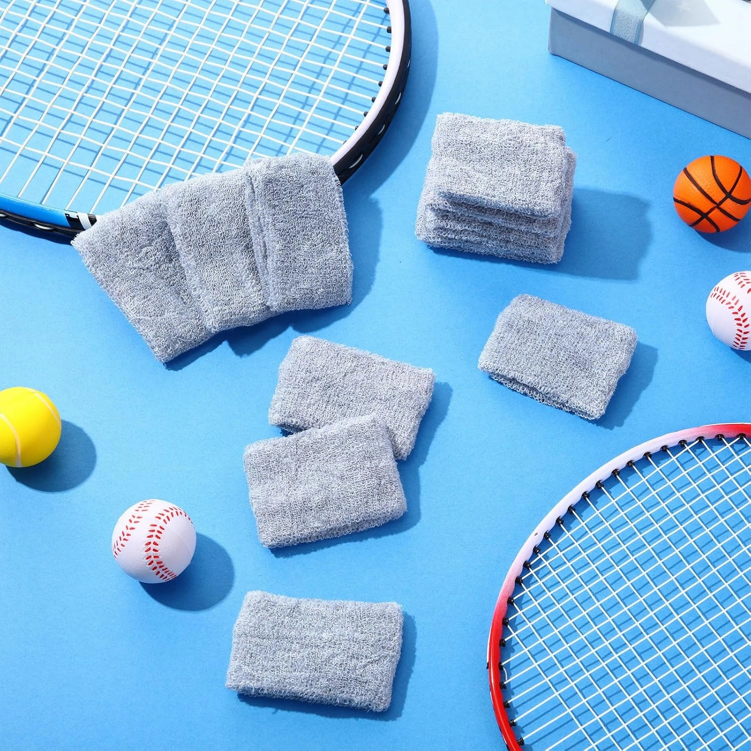 Lounsweer 72 Pcs Bulk Sports Wristbands - Sweatbands for Kids, Gifts, Party Favors, Athletics, and Fans
