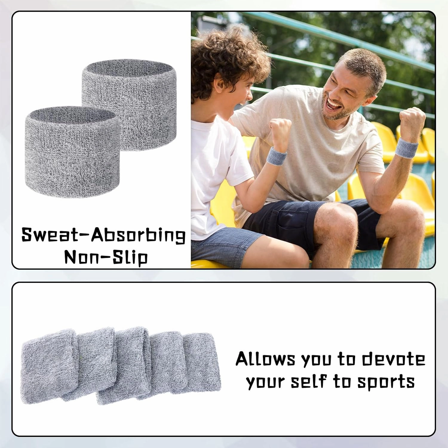 Lounsweer 72 Pcs Bulk Sports Wristbands - Sweatbands for Kids, Gifts, Party Favors, Athletics, and Fans