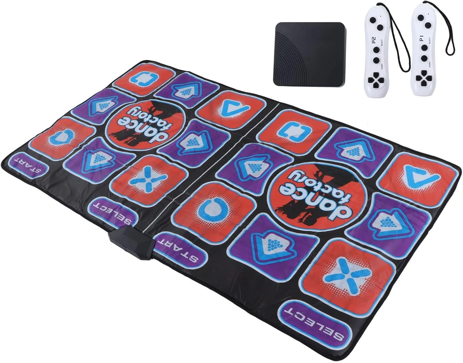 Luqeeg Musical Electronic Dance Mats, Double Player Dance Pad,Foldable Exercise Dance Mat with 2 Remote Controls with AV Cable Exercise Fitness Dance Step Pad Games for TV for Indoor
