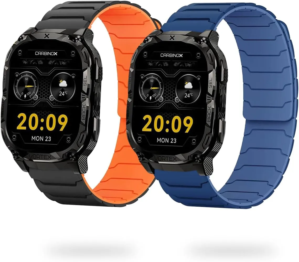 LYSANDRA Magnetic Watchband Compatible with Carbinox Blaze S, Silicone Sport Strong Magnet Strap for X-Ranger, Vortex, Vesta Smart Watch, Compatible with Round, Square Smart Watch