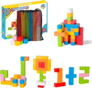 Magnetic Blocks, 48 PCS 1.22 inch Magnetic Building Blocks for Toddlers 3 4 5 6 7 8 Years Old Boys Girls Magnet Cube Toys for Sensory STEM Education Preschool Gifts for Kids Ages 3 (ESP. 3-8)