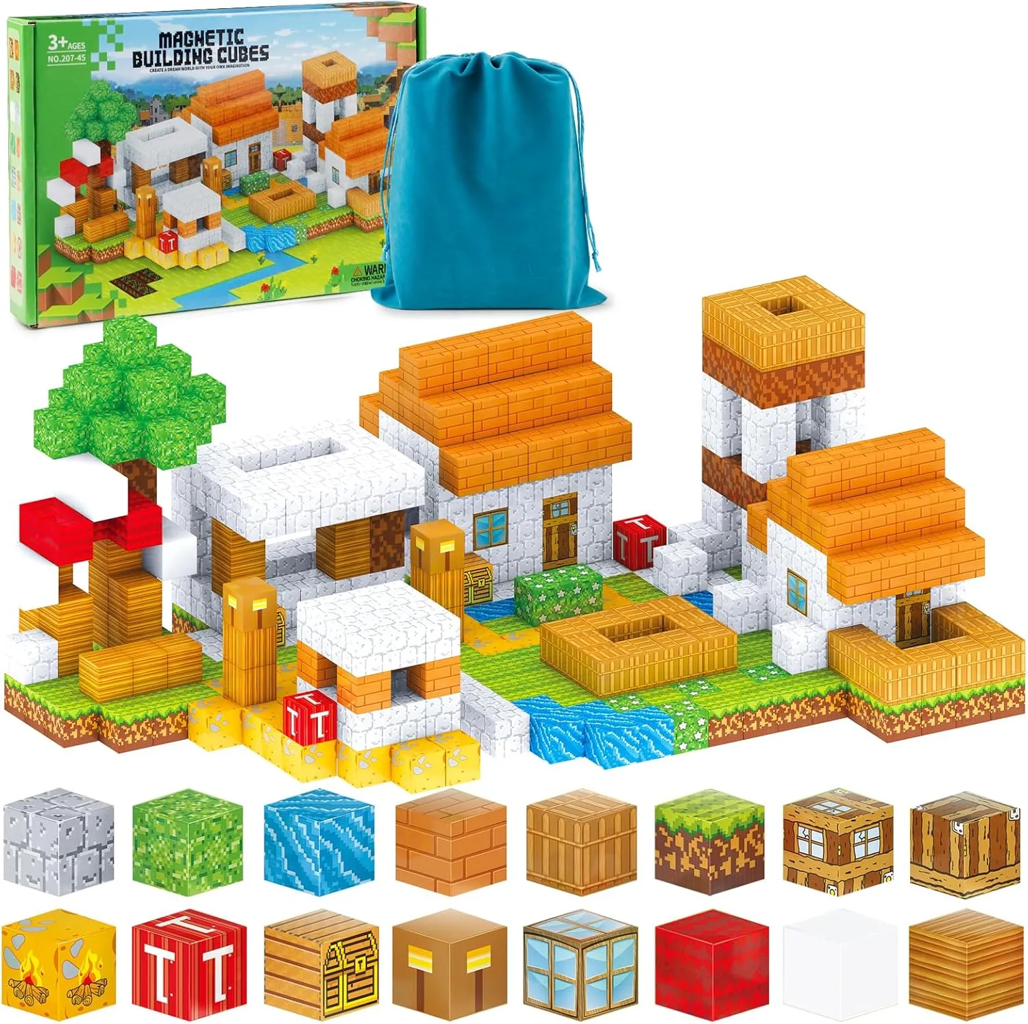 Magnetic Blocks Toys Set for 3  Year Old Kids, Sensory Fidget STEM Montessori Building Toy for Ages 6 7 8 9 10 Boys & Girls, Educational Magnet Tiles Gifts for Toddler