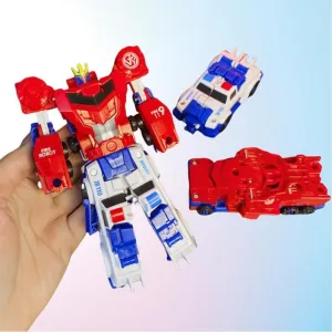 Magnetic Morphing Combination Robot Police Car Fire Truck Action Fiqure Transform Robot Toy for Boys,Girls,Teens, Adults…