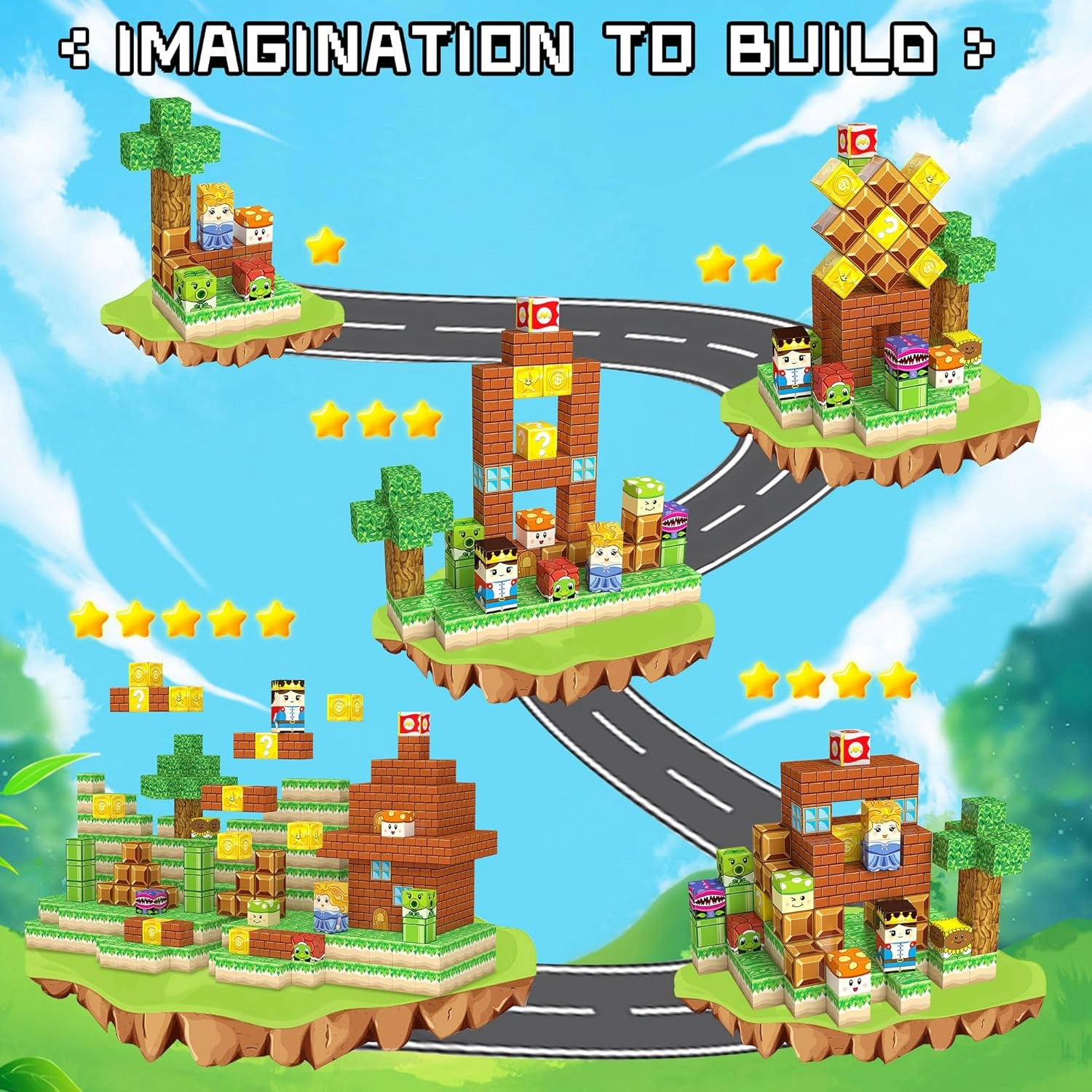 Magnetic Blocks Toys, 100PCS Magnetic Building Toys Based on The Game Super Plumber, STEM Magnets Sensory Toys for Kids, Magnetic Building Blocks Suitable for Boys Girls 4  (Green)