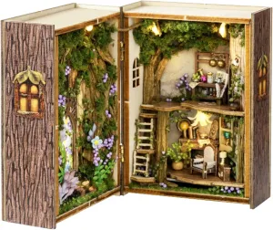 MAGQOO DIY Miniature Dollhouse Kit with Furniture 1:100 Scale Creative Room Mini Wooden Doll House Accessories DIY Miniature House Kit (Forest Wonderland)