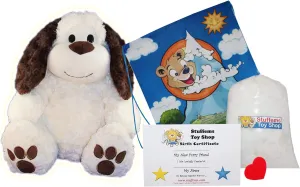 Make Your Own Stuffed Animal 16" "Button The Dog - No Sew - Kit with Cute Backpack!