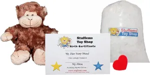 Make Your Own Stuffed Animal Mini 8 Inch Cute Monkey Kit - No Sewing Required!