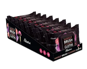 Makeup Brush Cleansing Wipes / Cloths, Quick & Convenient Leaves Your Brush Clean & Fluffy (8 Pack = 200 Wipes)