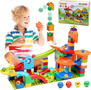 Marble Run Building Blocks for Kids: Upgrade Marbles Launcher Track Building Blocks - Learning STEM Toys for Kids Age 3 4 5 6 7 8 9  Preschool Home - Birthday Gift for Boys Girls