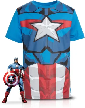 Marvel Avengers Spiderman Boys Shirts - Hulk Iron Man Captain America Thor Short Sleeve Graphic Tees for Toddler Boys & Kids