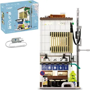 Master C66006W Japanese Bun House Building Set,MOC Construction Baozi Shop Brick Toy,1108PCS City House Block Kits for Boys Adults