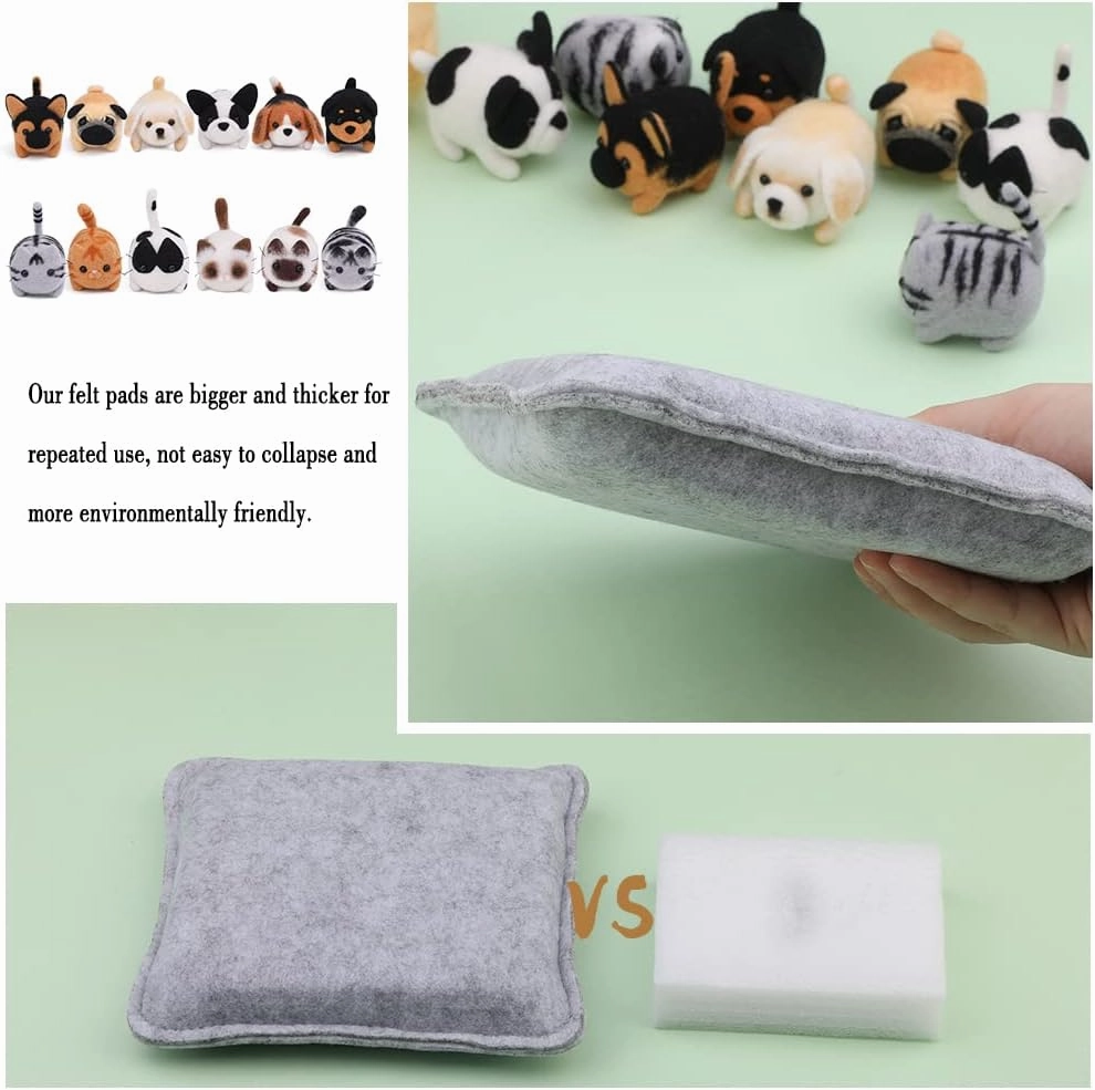 Mayboos Needle Felting Kit,12 Pieces Doll Making Wool Needle Felting Starter Kit with Instruction,Felting Foam Mat and DIY Needle Felting Supply for DIY Craft Animal Home Decoration Birthday Present