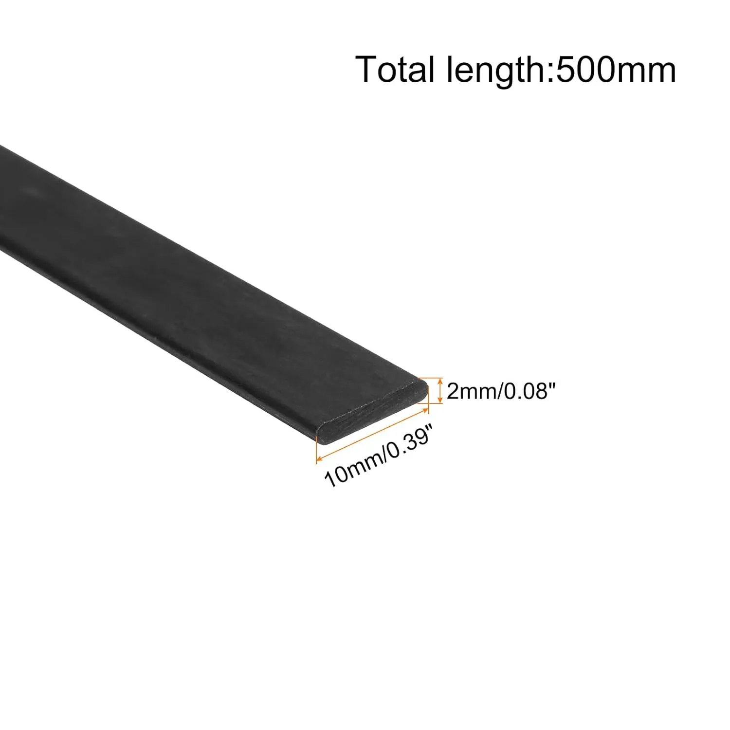 MECCANIXITY 2 Pcs Carbon Fiber Strip 2x10mm 500mm Length Pultruded Flat Carbon Fiber Bars for Kites, RC Airplane