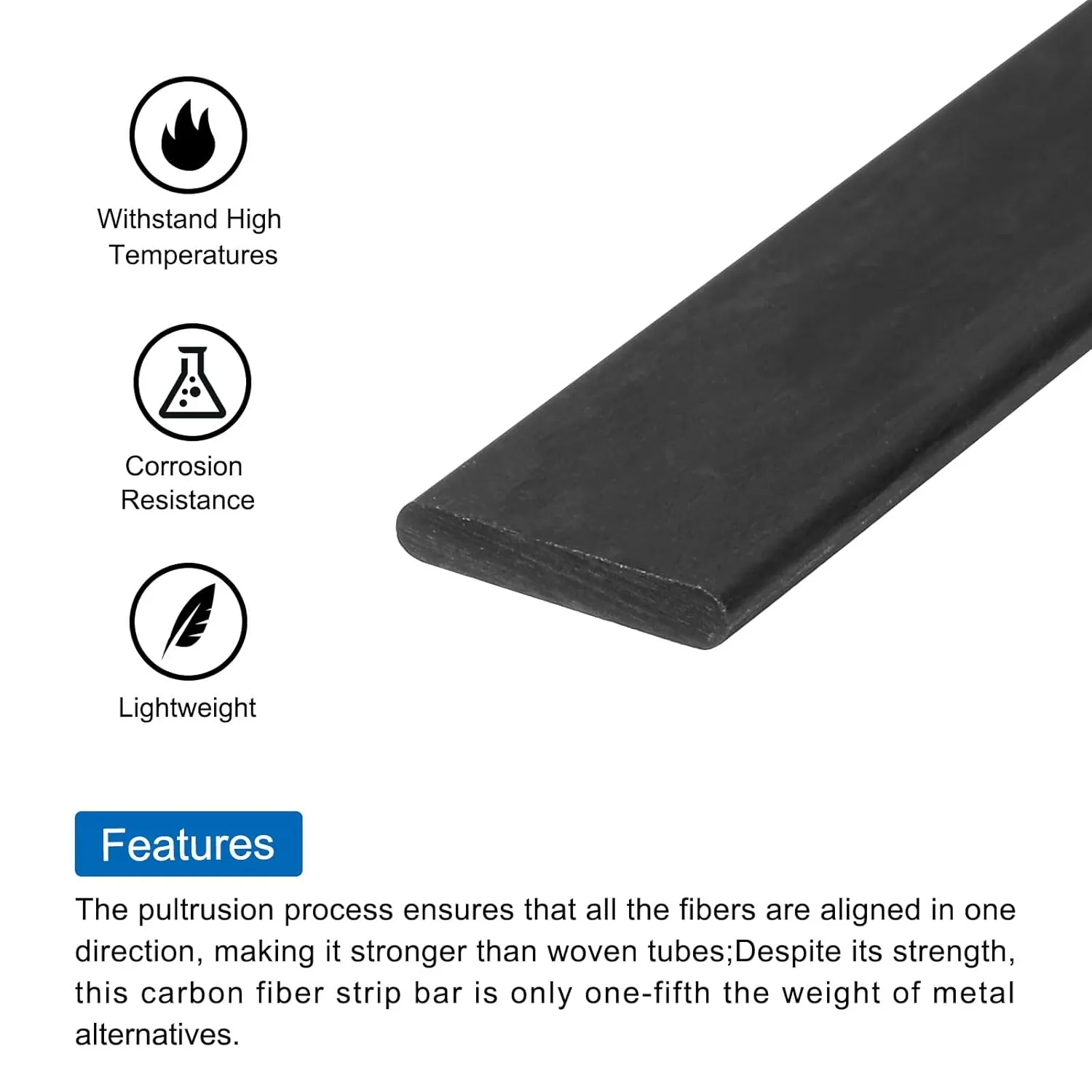 MECCANIXITY 2 Pcs Carbon Fiber Strip 2x10mm 500mm Length Pultruded Flat Carbon Fiber Bars for Kites, RC Airplane