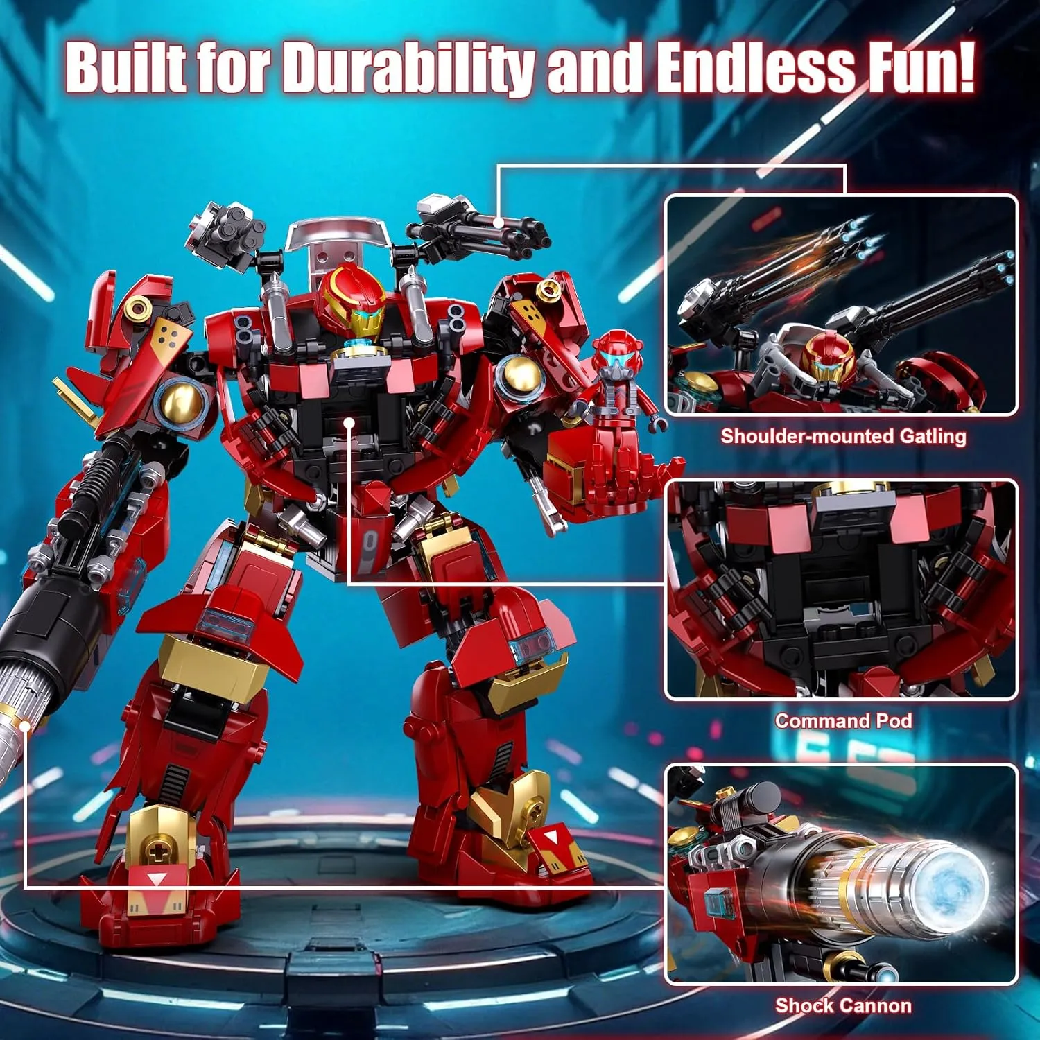 Mech Robot Building Set - 588 Pieces, Transforming Mech Action Figures for Boys and Girls 8-12-14, STEM Educational Toy, Robot Model Gift for Kids