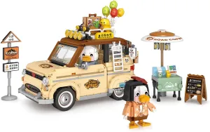 MEIEST Camping Building Blocks Set,Holiday Camper Collection Particle Construction Building Bricks Toy,Home Decor (Coffee Truck)