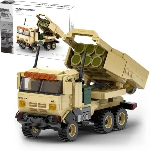 MEIEST Military Vehicle Building Blocks Sets,Armored Model Brick Set Highly Detailed Set for Military Enthusiast, Teens and Adults (M142 HIMERS)