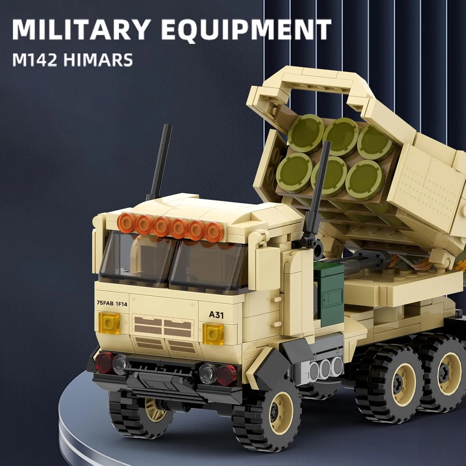 MEIEST Military Vehicle Building Blocks Sets,Armored Model Brick Set Highly Detailed Set for Military Enthusiast, Teens and Adults (M142 HIMERS)