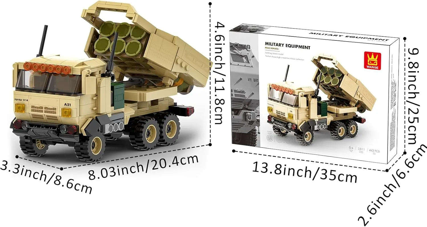 MEIEST Military Vehicle Building Blocks Sets,Armored Model Brick Set Highly Detailed Set for Military Enthusiast, Teens and Adults (M142 HIMERS)