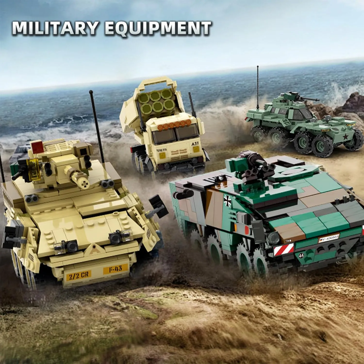 MEIEST Military Vehicle Building Blocks Sets,Armored Model Brick Set Highly Detailed Set for Military Enthusiast, Teens and Adults (M142 HIMERS)
