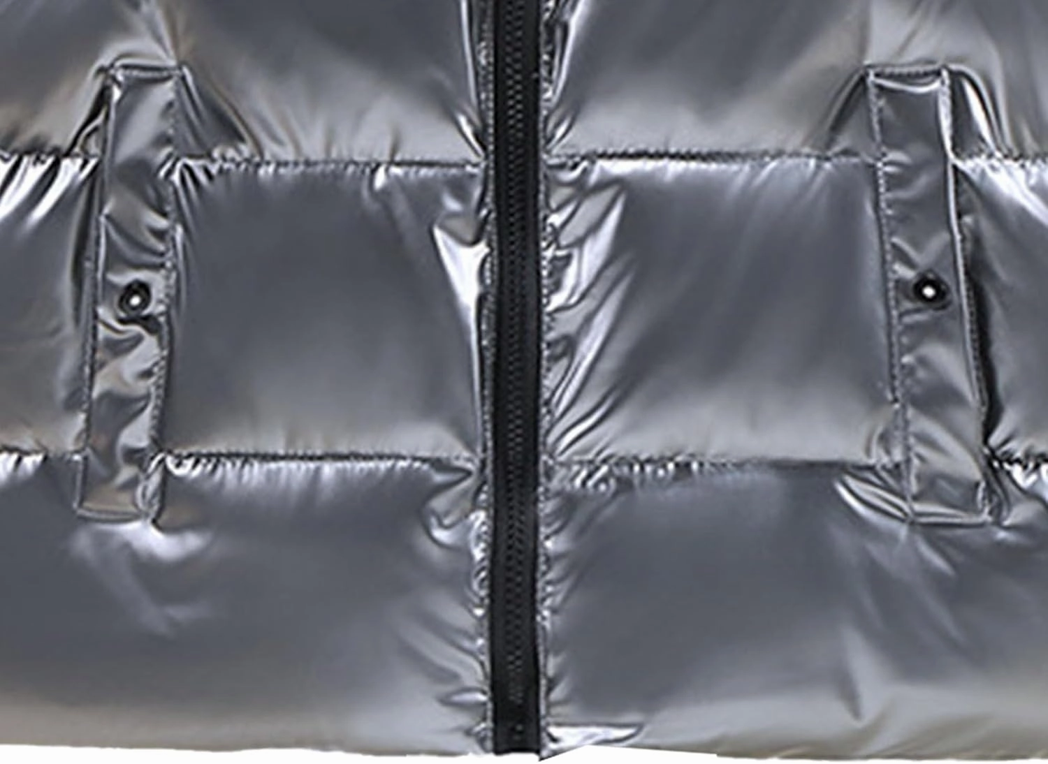 Men's Metallic Shiny Winter Vest Padded Sleeveless Zip Up Hooded Coat Warm Outdoor Thick Luxury Jacket Vest
