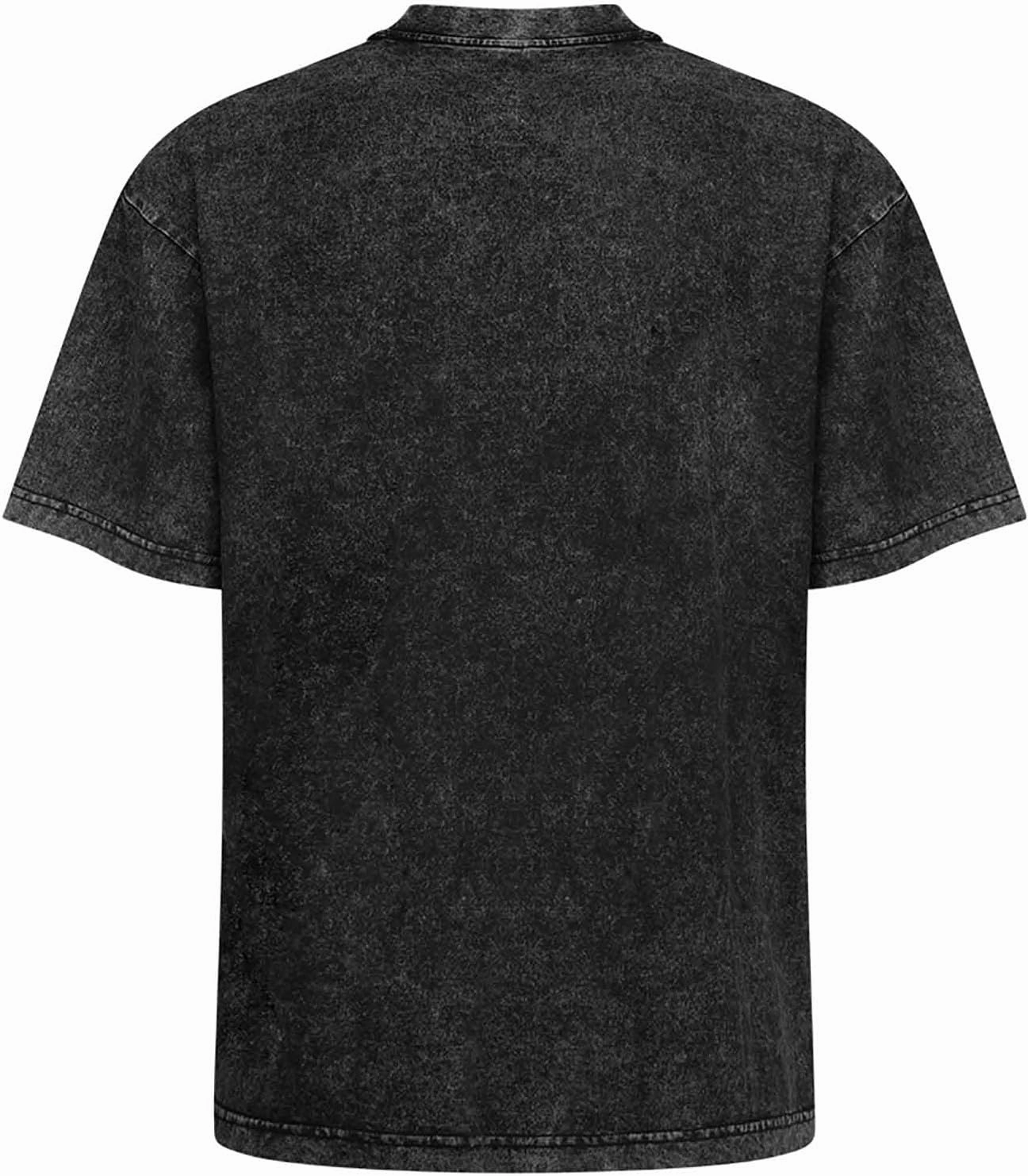 Men Shirt,Washed Vintage T Shirt Crewneck Shirt for Men