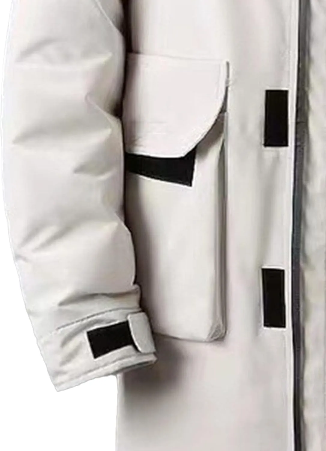 Mens Long Windproof Hooded Jacket Water-Repellent Jackets for Ski Outdoor Winter Quilted Zip Male Puffer Parka