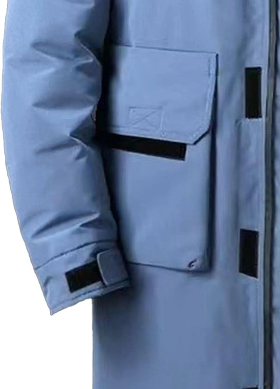 Mens Long Windproof Hooded Jacket Water-Repellent Jackets for Ski Outdoor Winter Quilted Zip Male Puffer Parka