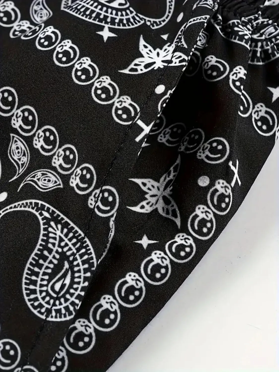 Men's Paisley Shorts Mesh Graphic Print Casual Beach Shorts Athletic Gym Workout Running Short Retro Pants