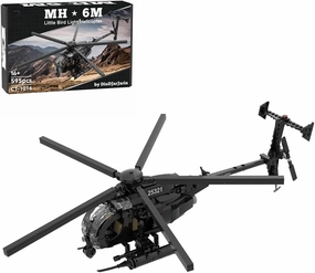 MH-6 Little Bird Helicopter Model, 595PCS Modern Military Airplane Building Block Assembly MOC Collections Set, MOC-88275