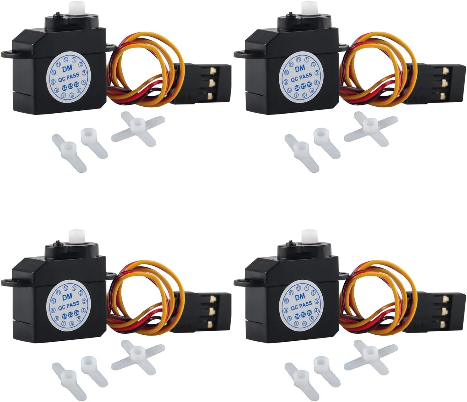 Micro 2.1g Servo DM-S0020 Super Mini Digital Servo 2g Ultra-Lightweight Coreless Servo for RC Hobby Helicopter (Pack of 4)