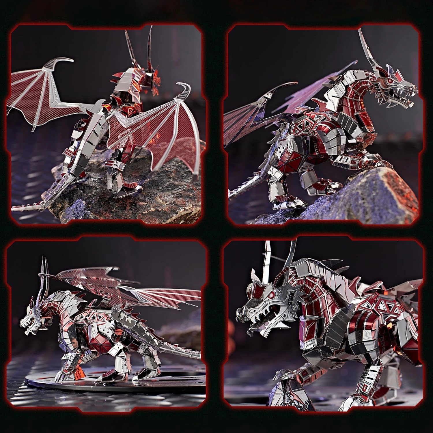 Microworld 3D Metal Puzzle, Mechanical Flying Dragon Metal Model Kits, Brain Teaser DIY Challenge 3D Puzzle for Adult Art Craft
