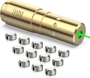 MidTen Green Laser Bore Sight 223 5.56mm 9mm Laser Boresighter with 4 Sets of Batteries
