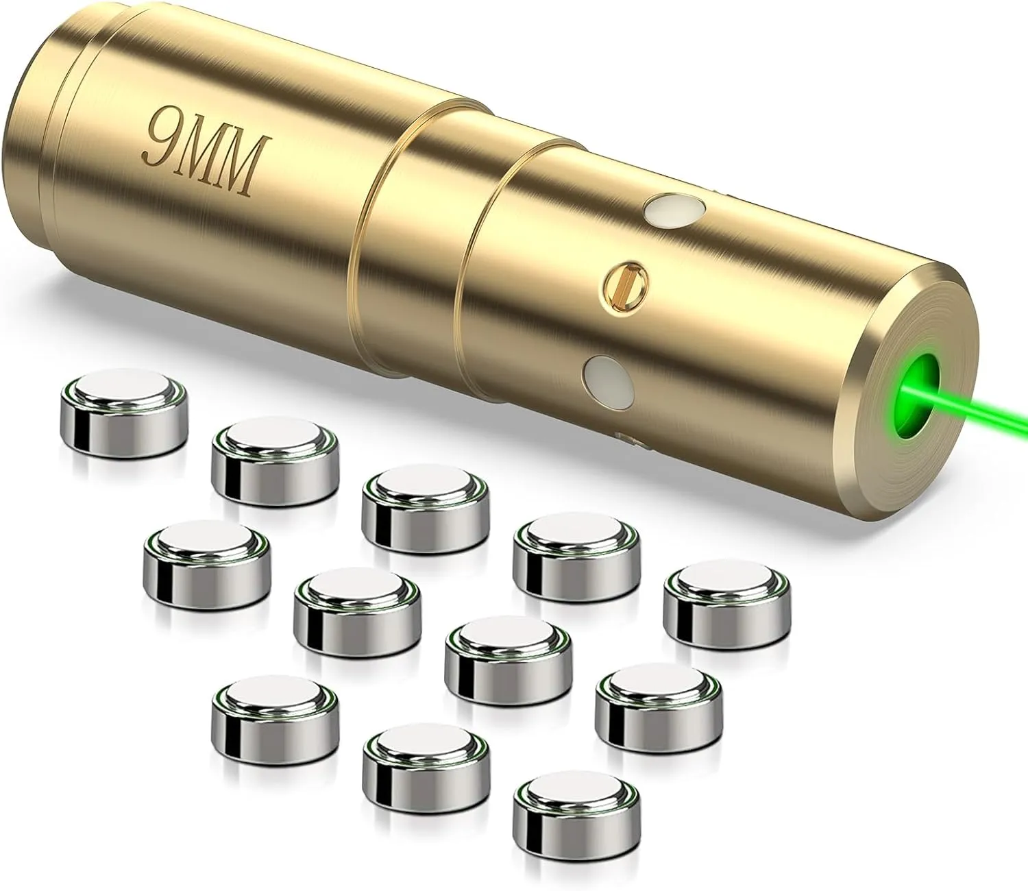 MidTen Green Laser Bore Sight 223 5.56mm 9mm Laser Boresighter with 4 Sets of Batteries
