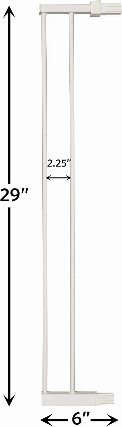 MidWest Homes for Pets Steel Pet Gate Extension; Pet Gate Extension Measures 6' Wide x 29' High in Soft White (Fits MW Model # 2929SW) (Pack of 2)