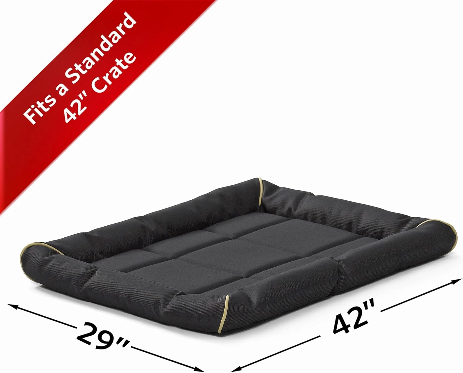 MidWest Homes for Pets Water Repellant Easy Wipe Clean Ultra-Rugged MAXX Dog Beds, Super Durable Dog Bed Designed to Fit 42-inch Dog Crates, Features Slip Resistant Bottom, Part 40542-BK, Black