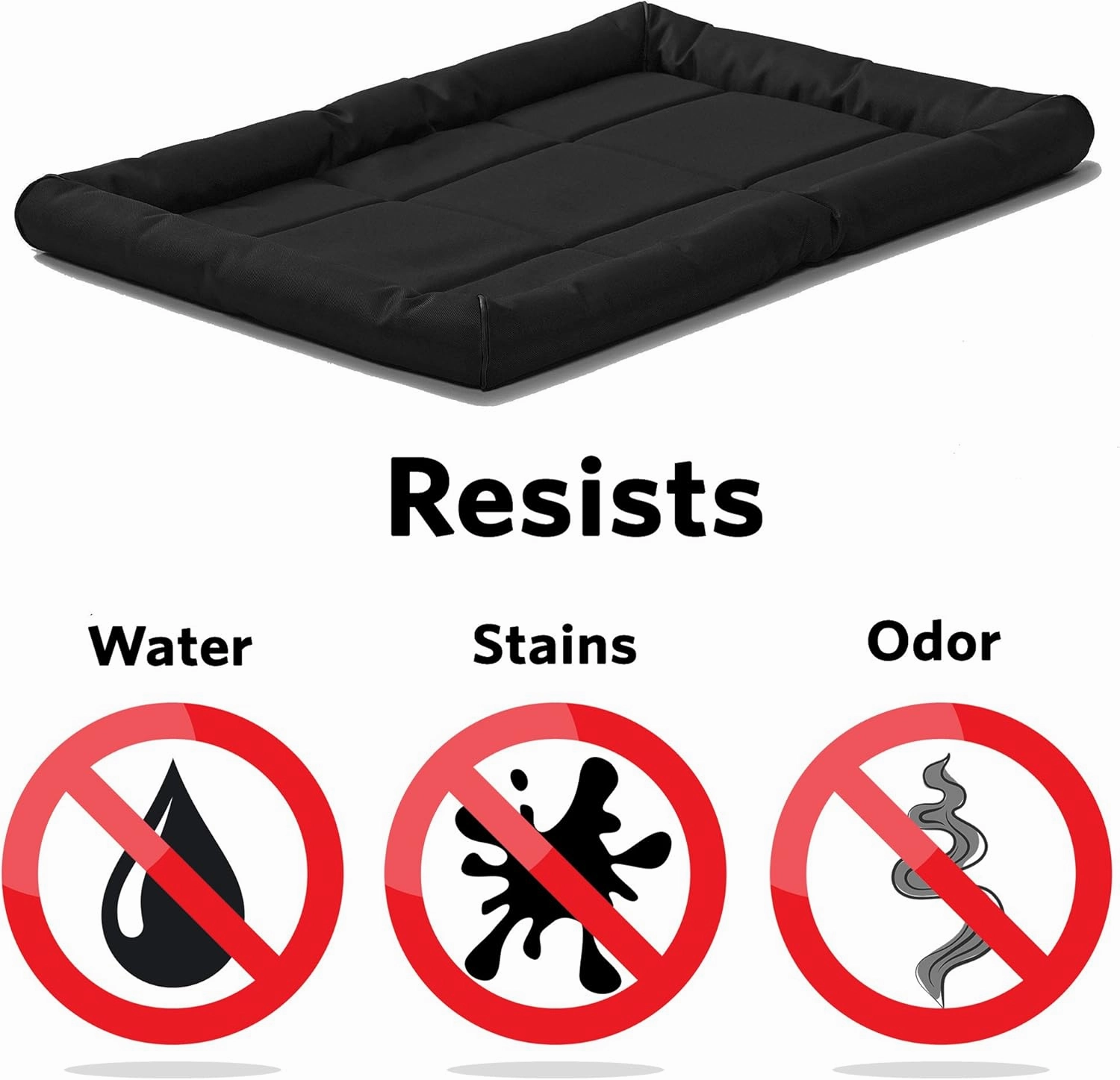 MidWest Homes for Pets Water Repellant Easy Wipe Clean Ultra-Rugged MAXX Dog Beds, Super Durable Dog Bed Designed to Fit 42-inch Dog Crates, Features Slip Resistant Bottom, Part 40542-BK, Black