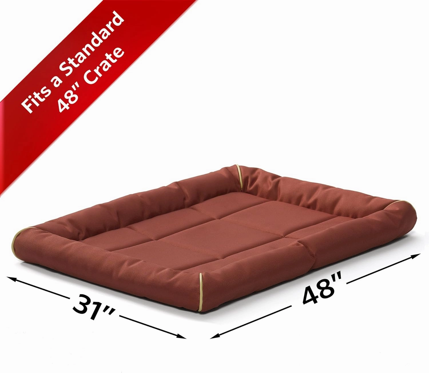 MidWest Homes for Pets Water Repellant Easy Wipe Clean Ultra-Rugged MAXX Dog Beds, Super Durable Dog Bed Designed to Fit 48-inch Dog Crates, Features Slip Resistant Bottom, Part 40548-BR, Brick