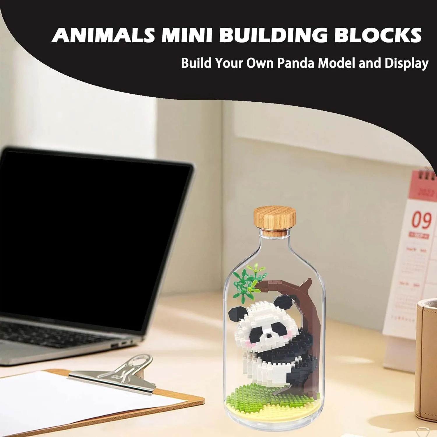 Mini Animals Building Blocks Sets, Cute Panda Building Set Animal Figures for Office Home Decor, DIY Birthday Gifts, Party Favors for Boys Girls Adults