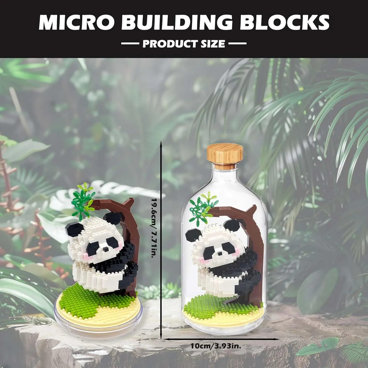 Mini Animals Building Blocks Sets, Cute Panda Building Set Animal Figures for Office Home Decor, DIY Birthday Gifts, Party Favors for Boys Girls Adults