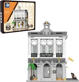 Mini Bank Architecture Mini Building Blocks Set with LED Lights,2 Levels Modular Architecture,MOC Creative Model Set,Construction Toy for Adult(2080Pcs)