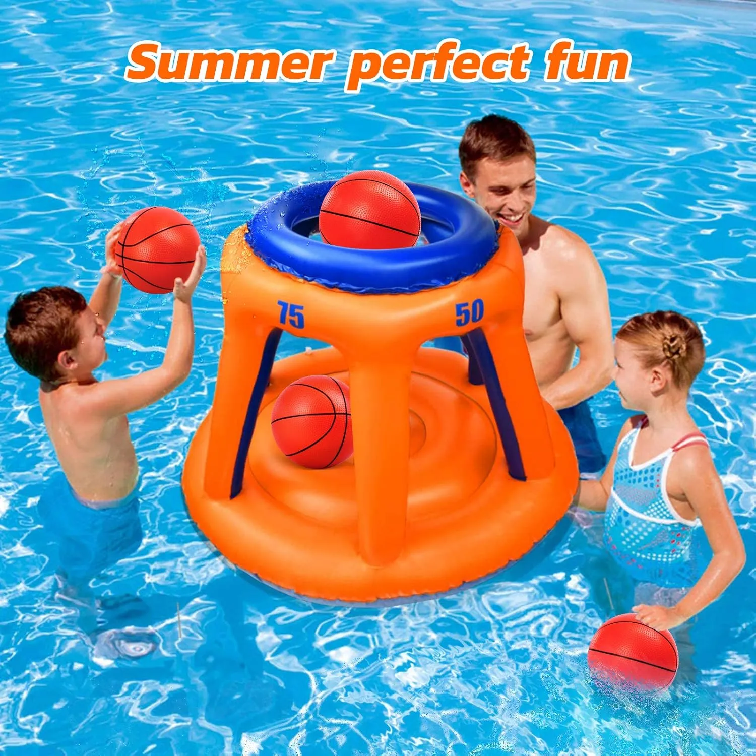 Mini Basketball Replacement 8.5 Inch Pool Basketballs Ball Hoop Indoor Outdoor Toy, Fits All Standard Swimming Pool Basketball Hoop Pool Game Toy Water Games