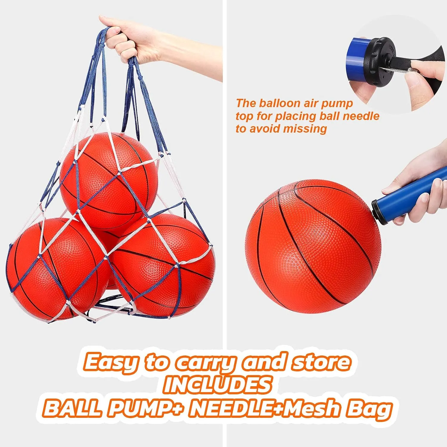 Mini Basketball Replacement 8.5 Inch Pool Basketballs Ball Hoop Indoor Outdoor Toy, Fits All Standard Swimming Pool Basketball Hoop Pool Game Toy Water Games