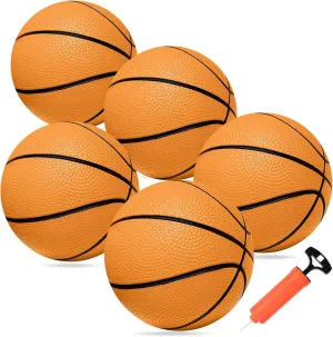 Mini Basketball Set,3 Pack 6" Inch Small Basketballs with Pump Over The Door Mini Hoop Basketball Replacement Toy for Toddlers,Kids,Teenagers for Pool,Indoors,Outdoors